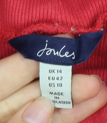 Joules Women's Red Roll Neck Top Size 14