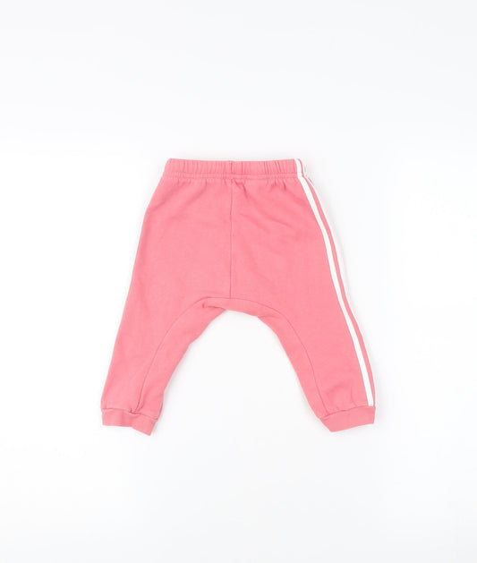 Adidas Pink Unisex Baby Jogger Trousers 9-12 Months
