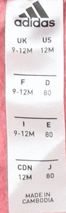 Adidas Pink Unisex Baby Jogger Trousers 9-12 Months