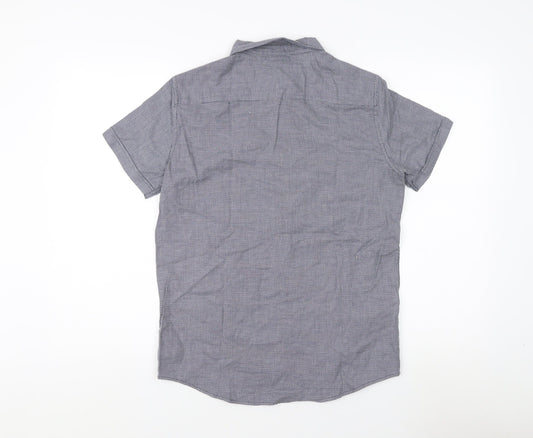 Autograph Boys' Grey Check Button-Up Shirt 13-14 Years
