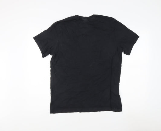 Nike Men's Black Cotton Crew Neck T-Shirt L