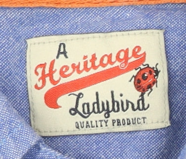 Additional view of Ladybird girls’ blue button-up shirt 4-5 years chambray
