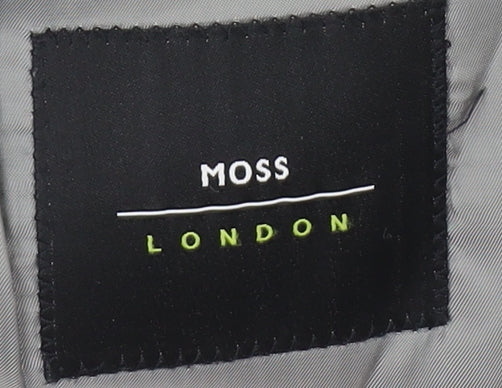 Moss London Men's Grey Check Blazer, Size 38S, Wool