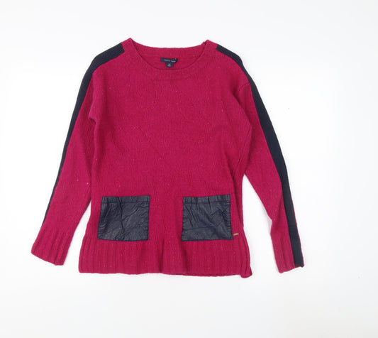 Tommy Hilfiger Women's Pink Pullover S - Wool Blend Classic