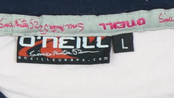 O'Neill Men's Pink Striped Polo Shirt L