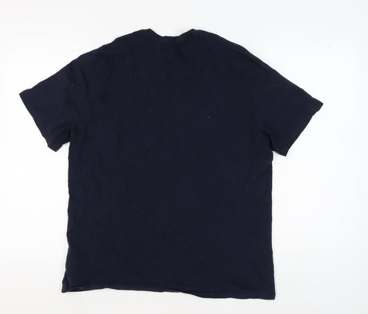 Marks and Spencer Men's Blue Cotton Funny T-Shirt M
