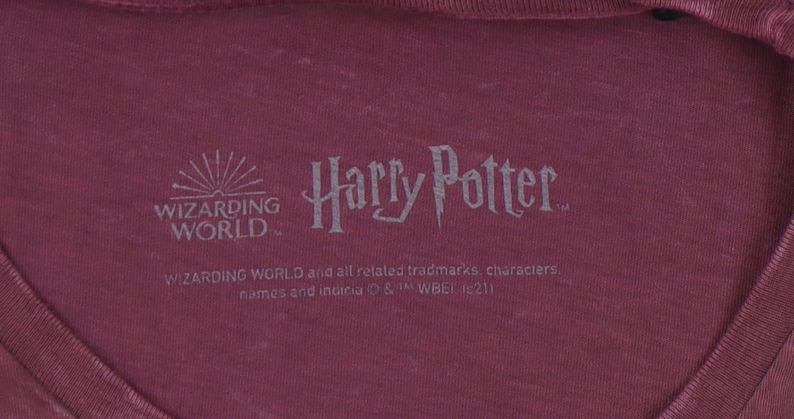 Harry Potter Purple T-Shirt L Men’s Logo Short Sleeve