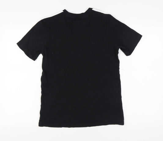 Adidas Boys Black T-Shirt, Size 13-14, Sports Style