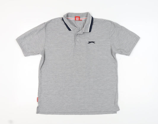 Slazenger Men's Grey Polo Shirt Size L