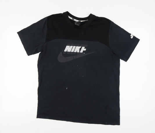 Mens UK Size L Nike Black Cotton Blend T-Shirt