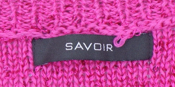 Savoir Women's Pink Open Front Cardigan Jumper Size 20