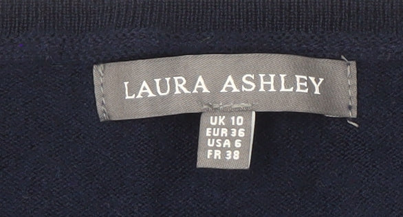 Laura Ashley Women's Blue Velvet Long Sleeve Top