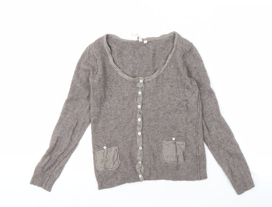 White Stuff Women's Brown Cardigan, Size 10, Elegant Knit