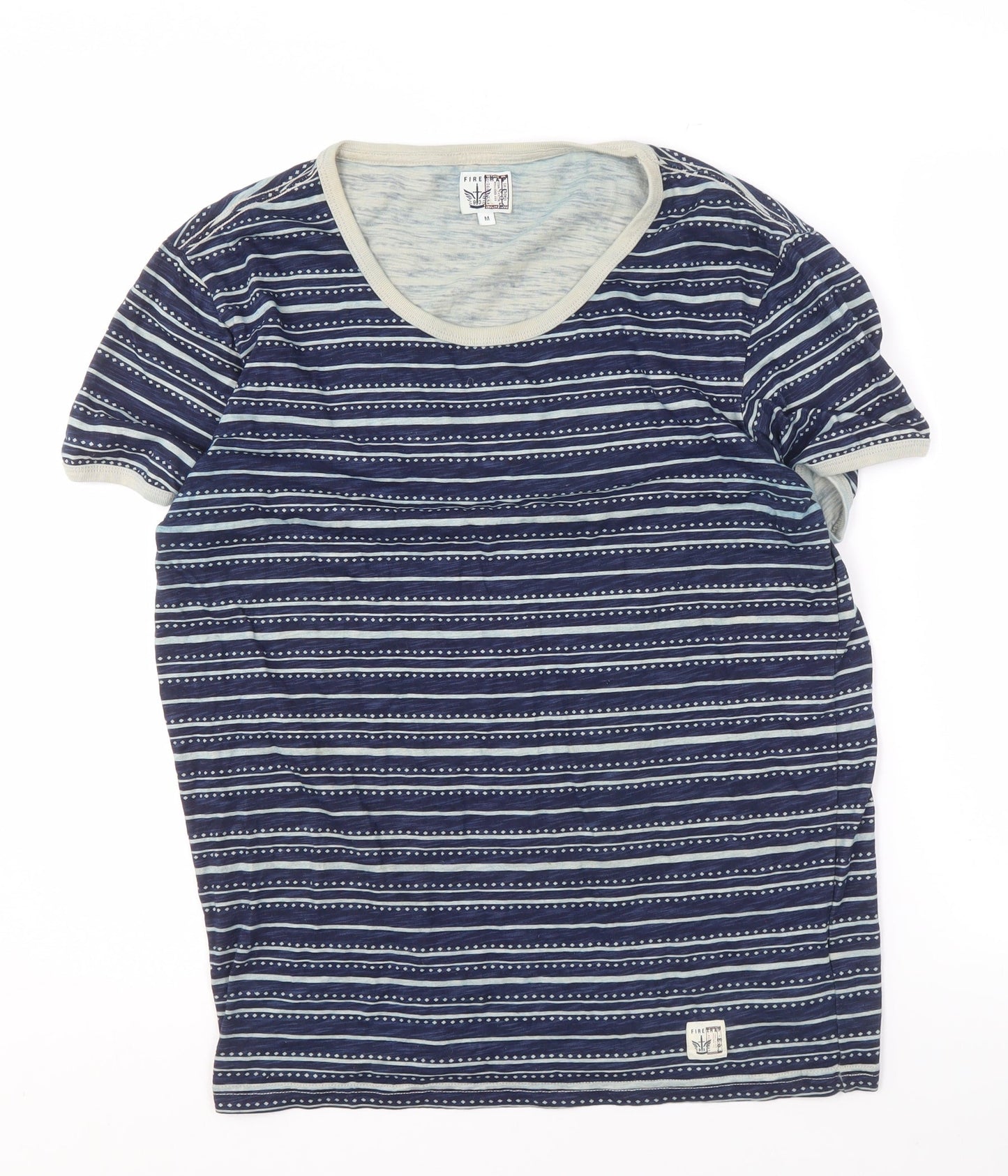 Firetrap Men's Blue Aztec Striped T-Shirt M
