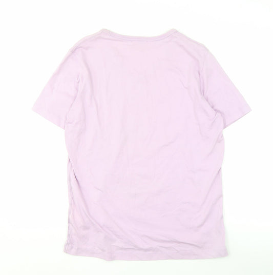 Diesel Women's Pink V-Neck T-Shirt Size S