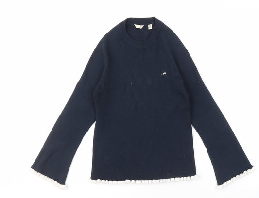 Womens UK 12 Regular Jack Wills Blue Pullover Tight-Knit