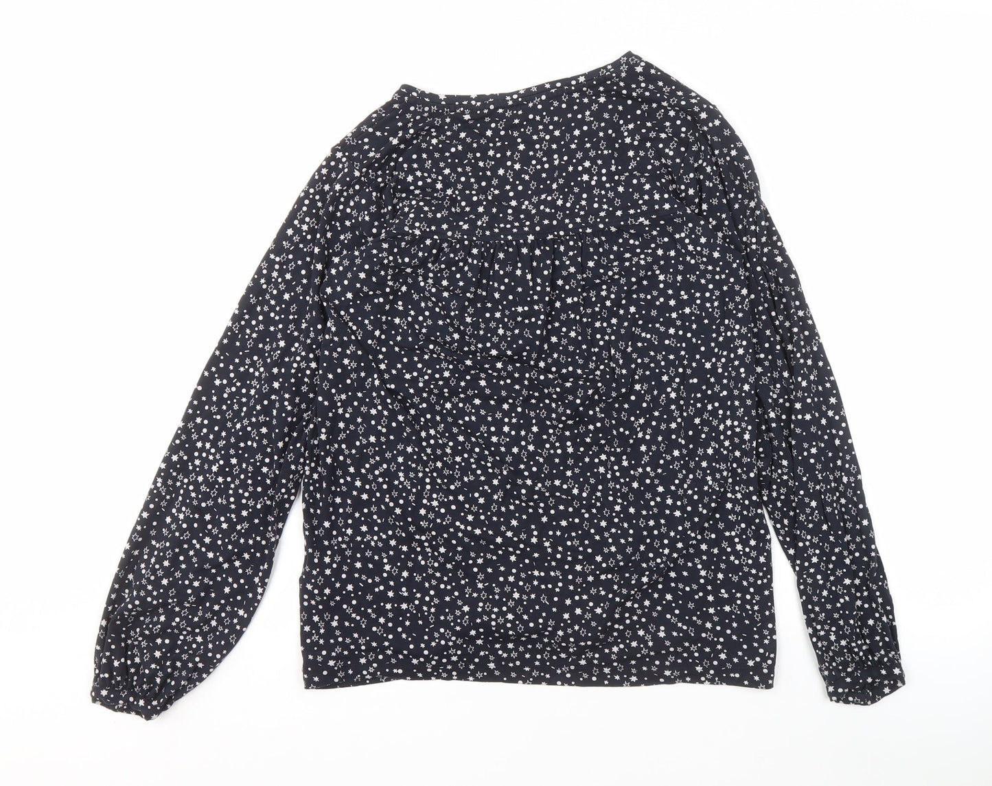 Joules Women’s Blue Star Long Sleeve Blouse, Size 6