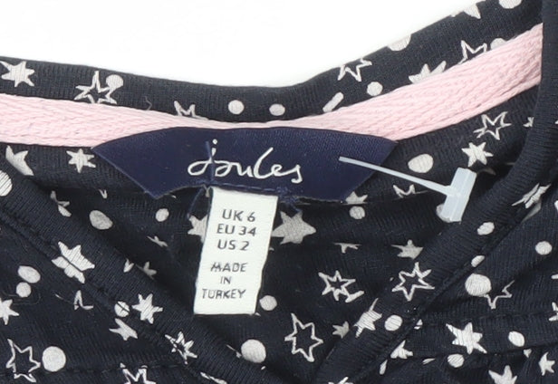 Joules Women’s Blue Star Long Sleeve Blouse, Size 6
