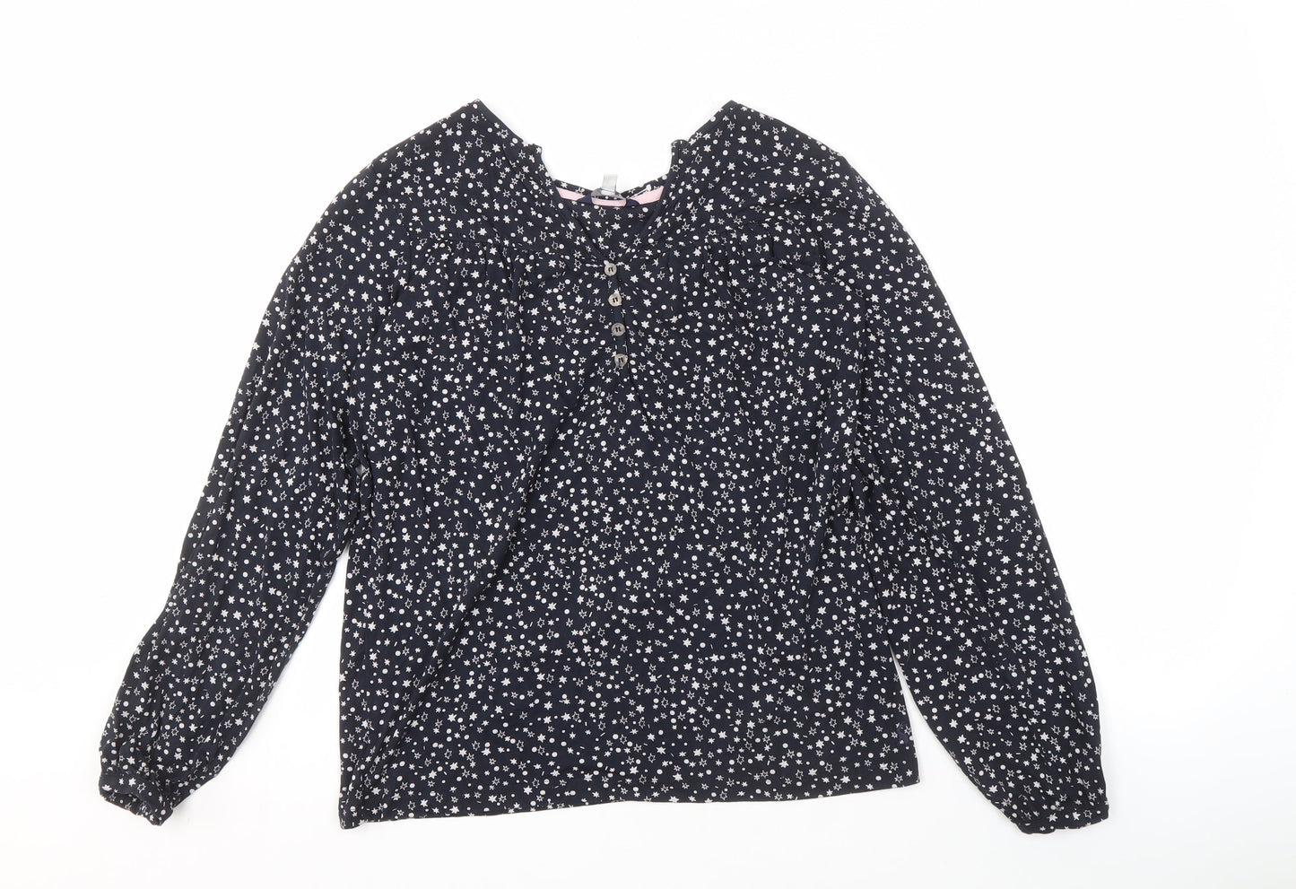 Joules Women’s Blue Star Long Sleeve Blouse, Size 6