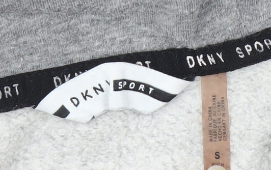 DKNY Men's Grey Full Zip Hoodie, Small, Logo Accents