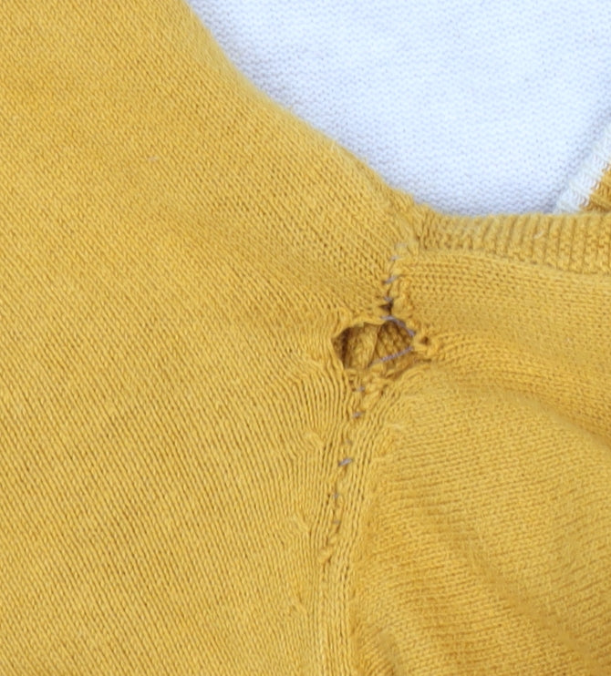 Racing Green Men's Yellow Crew Neck Jumper L