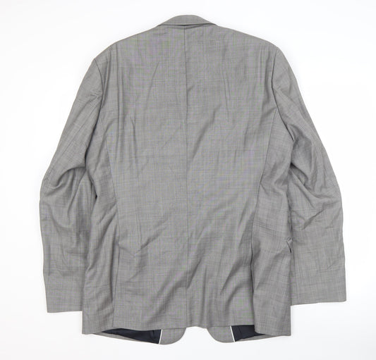 Jeff Banks Men's Grey Check Blazer Size 44 for Business