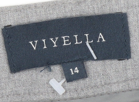 Viyella Women's Grey Trousers, Size 14, Classic Straight Fit