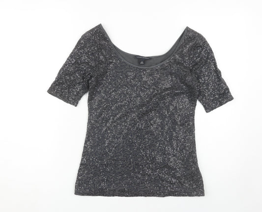 Womens UK Size XS Banana Republic Grey 100% Cotton T-Shirt