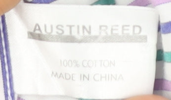 Austin Reed Men's Multicoloured Striped Dress Shirt L