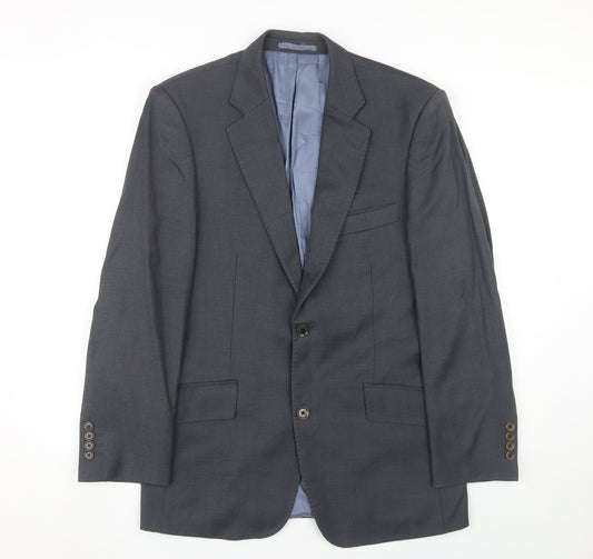 Mens 38 Chest Regular Austin Reed Grey Two-Button Blazer