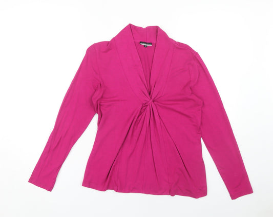Womens UK Size S Austin Reed Pink Viscose Blend Blouse