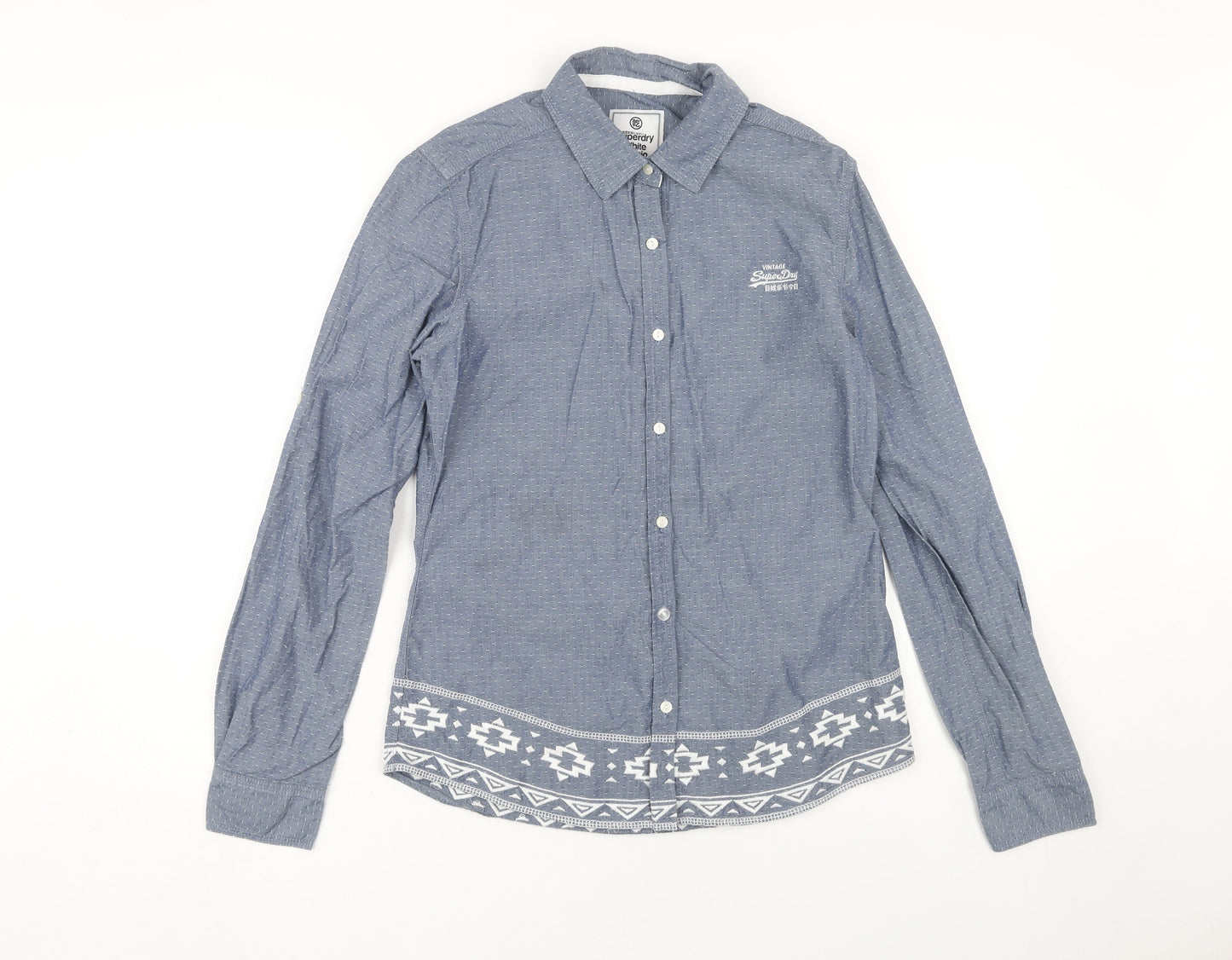 Superdry Women's Blue Button-Up Shirt S