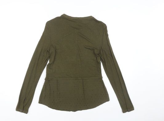 Womens UK Size 6 White Stuff Green Viscose Blend Button-Up