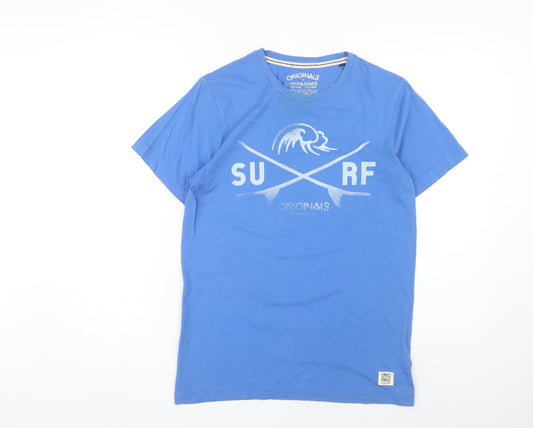 Jack & Jones Men's Blue Surf Graphic T-Shirt Size S