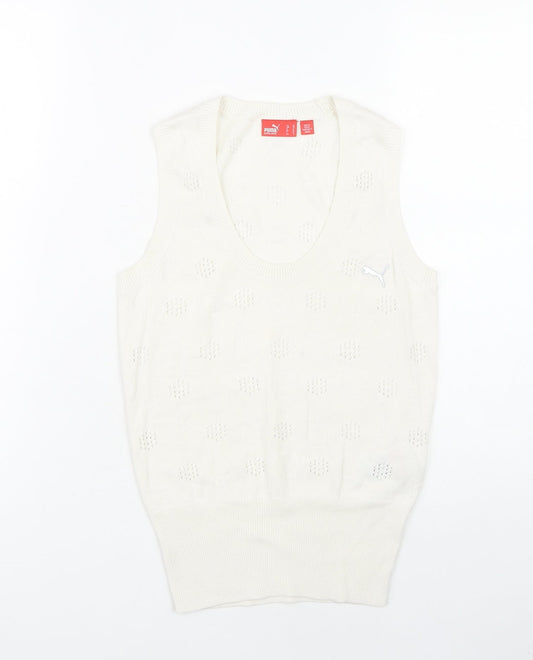 Puma Women's White Knit Vest Size 6