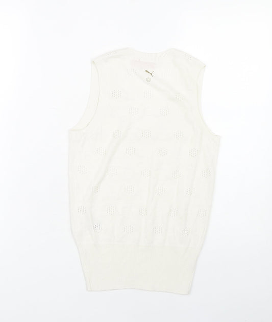 Puma Women's White Knit Vest Size 6