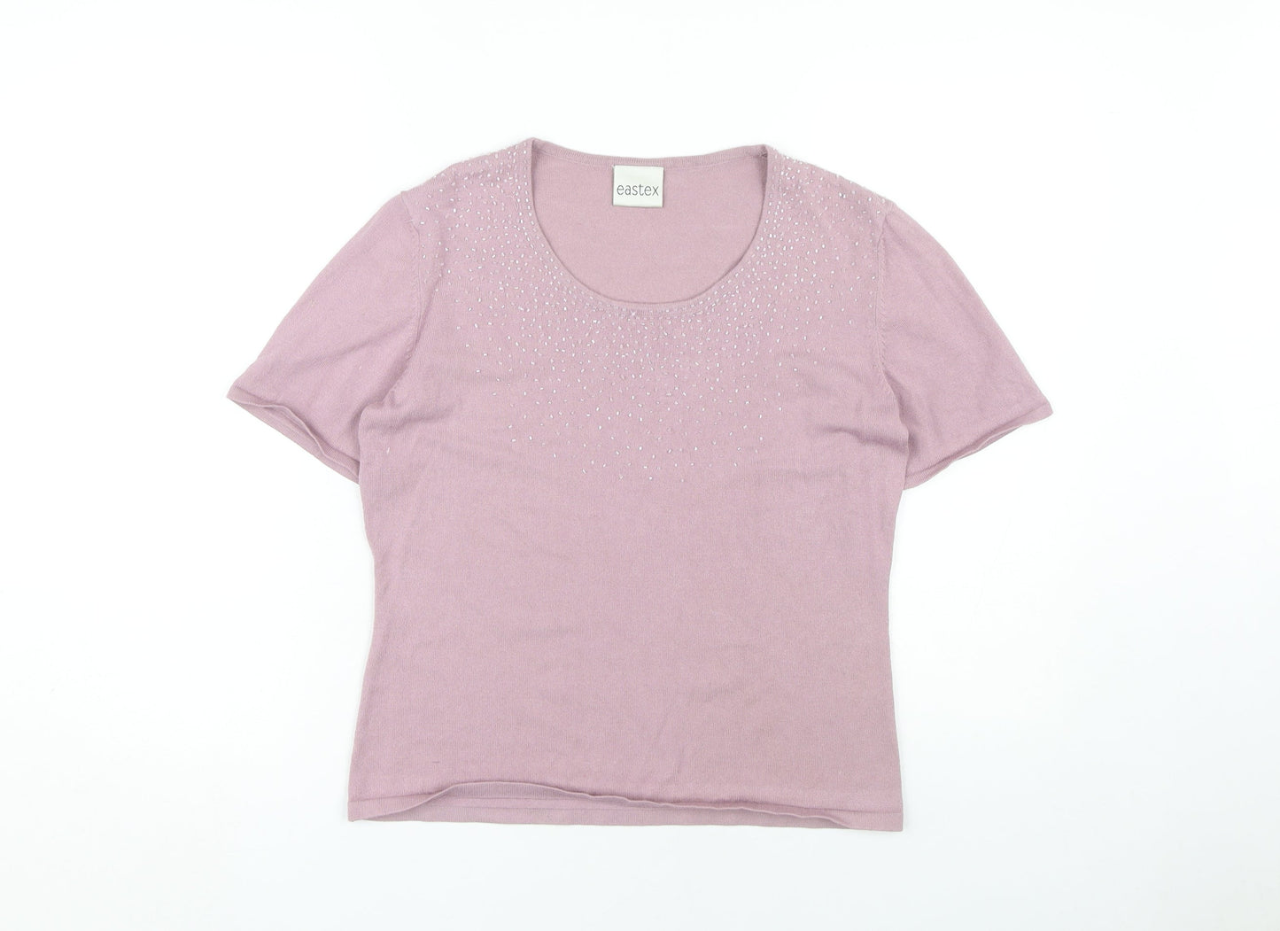 Eastex Women's Pink Beaded T-Shirt - Size 10