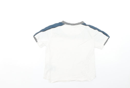 Sonneti Boys Colourblock T-Shirt, White/Grey/Blue, Size 7-8