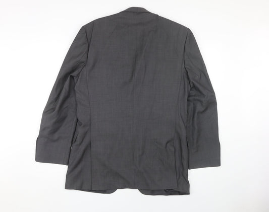 Jeff Banks Men's Grey Wool Blazer, 38 Chest, Regular Fit