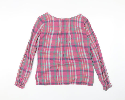 Fat Face Women's Pink Plaid Blouse Size 10