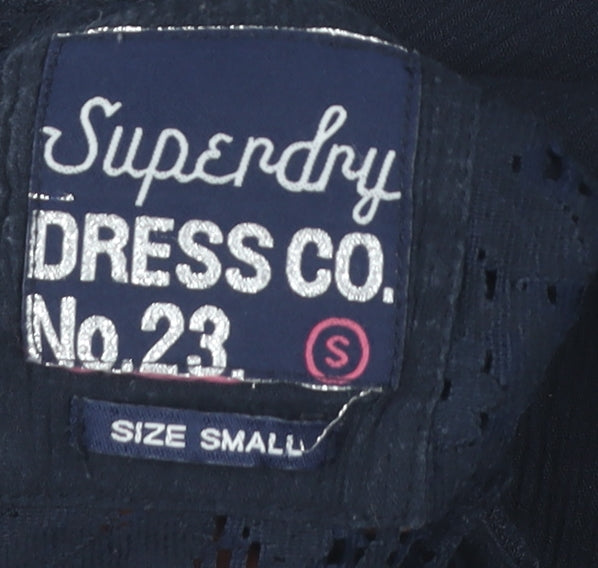 Superdry Women's Blue Sleeveless High Neck Dress S