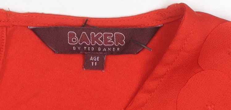 Ted Baker Red Teen Blouse - Cap Sleeve, Round Neck