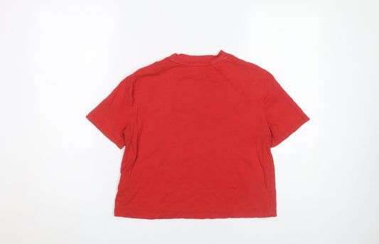 Calvin Klein Jeans Women Red S Cotton T-Shirt
