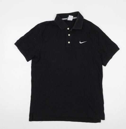 Nike Men's Black Polo Shirt - Medium, Casual Short Sleeve