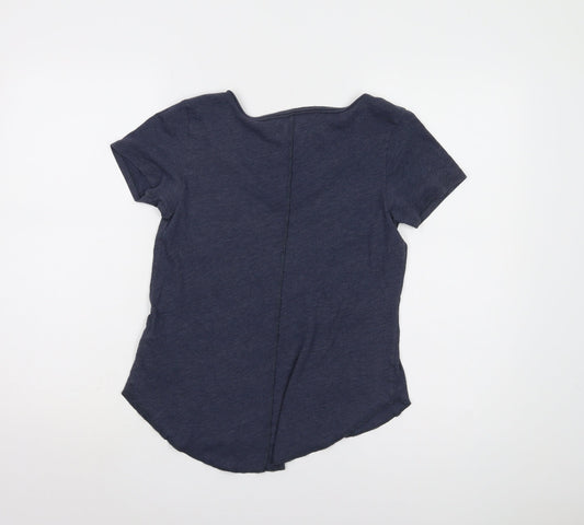 Hollister Women's Blue XS V-Neck Jersey T-Shirt