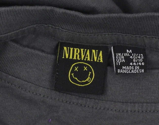 Nirvana Grey Unisex T-Shirt M Short Sleeve Music Tee