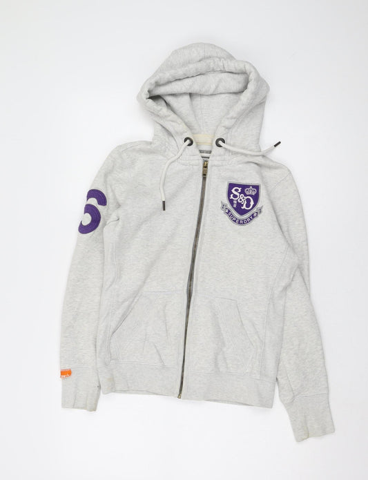 Superdry Grey Unisex Full Zip Hoodie - Small