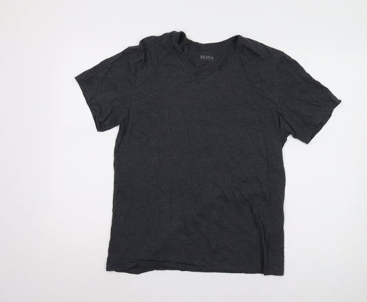 Mens UK Size L Boss Black Cotton Blend T-Shirt