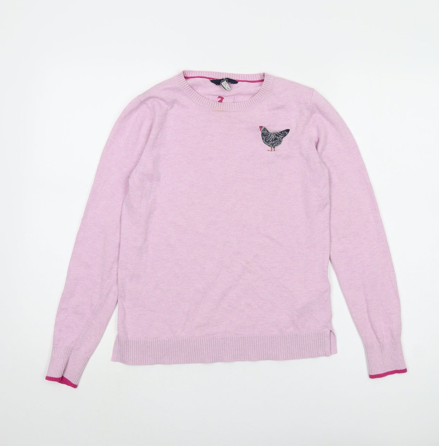 Joules Women’s Pink Embroidered Pullover Jumper Size 6