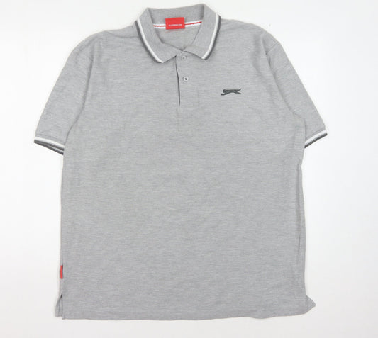 Slazenger Men's Grey XL Polo Shirt, Stylish & Comfortable